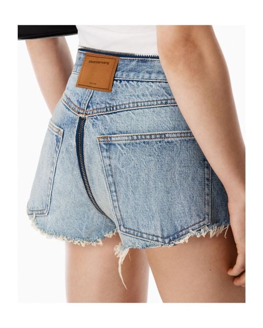 Alexander Wang Blue Zipped V-Waist Shorts