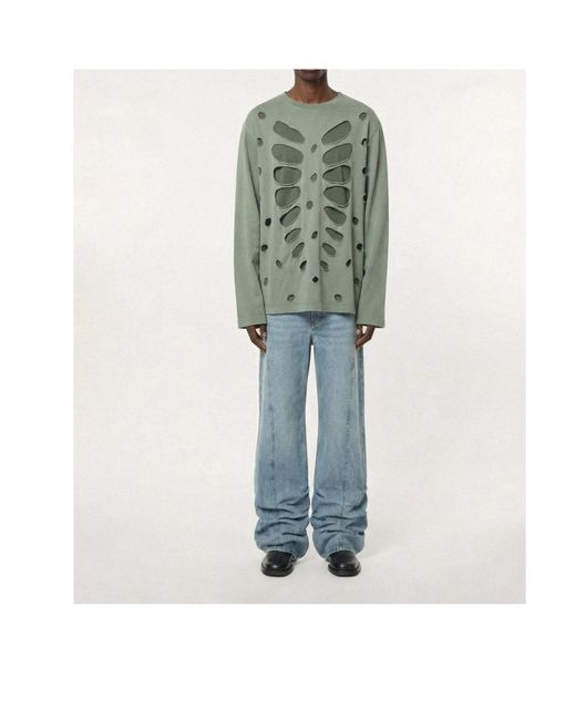 AVAVAV Green Semi-Distressed Layered T-Shirt for men
