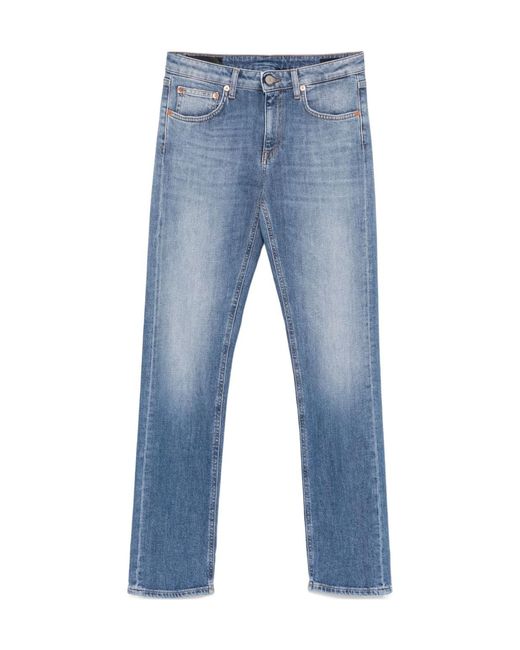 Dondup Blue Reina Straight-Leg Jeans