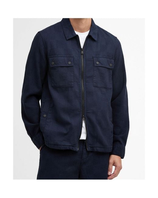 Barbour Blue Zippered Long-Sleeved Casual Jacket for men