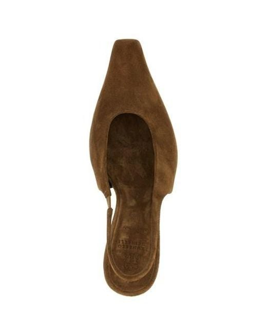 Brunello Cucinelli Brown Precious Slingback Pumps