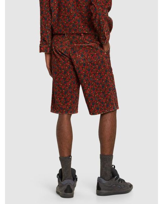 ERL Red Printed Shorts for men