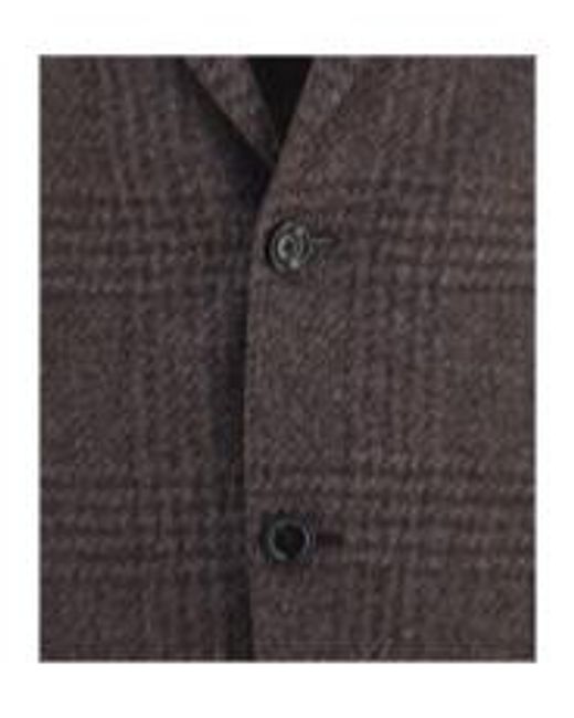 Lardini Brown Single-Breasted Checked Blazer for men