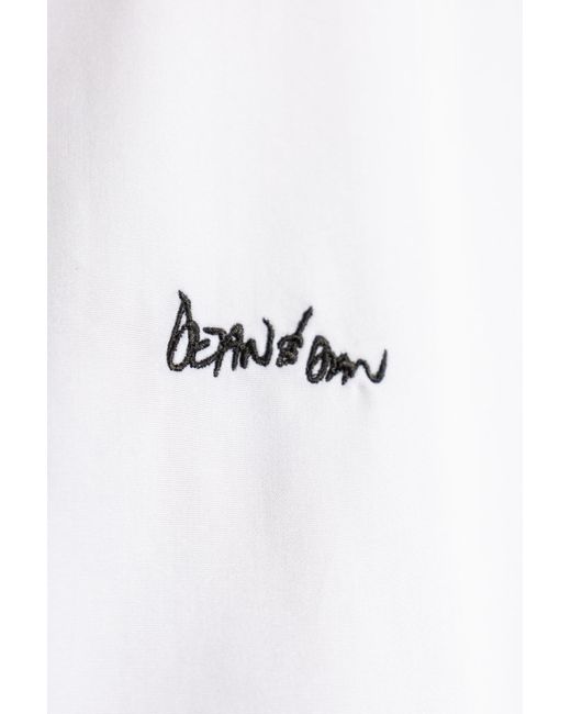 DSquared² White Logo Embroidered Long Sleeved Shirt