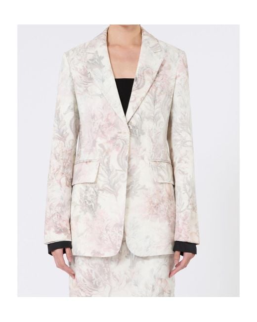 Max Mara Natural Slim Fit Printed Blazer