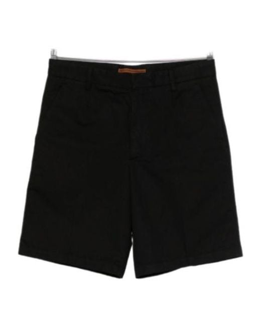 Zegna Black Flat-Front Shorts for men