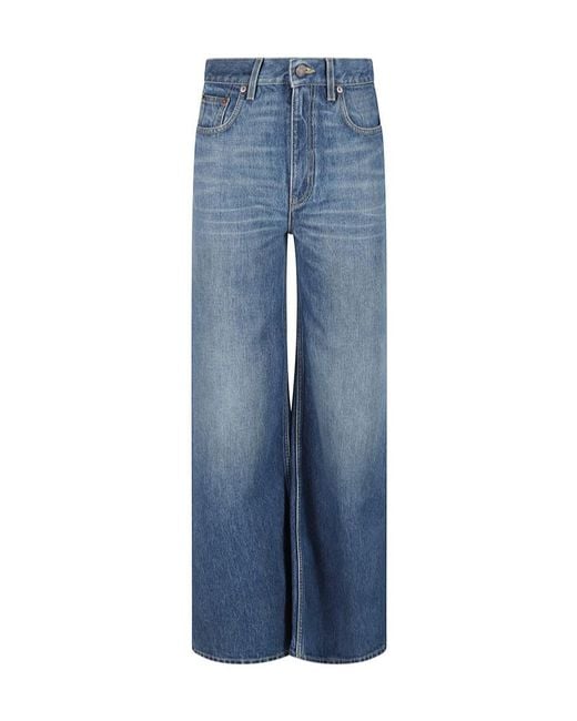 Chloé Blue Chloé Logo Patch Straight-Leg Jeans