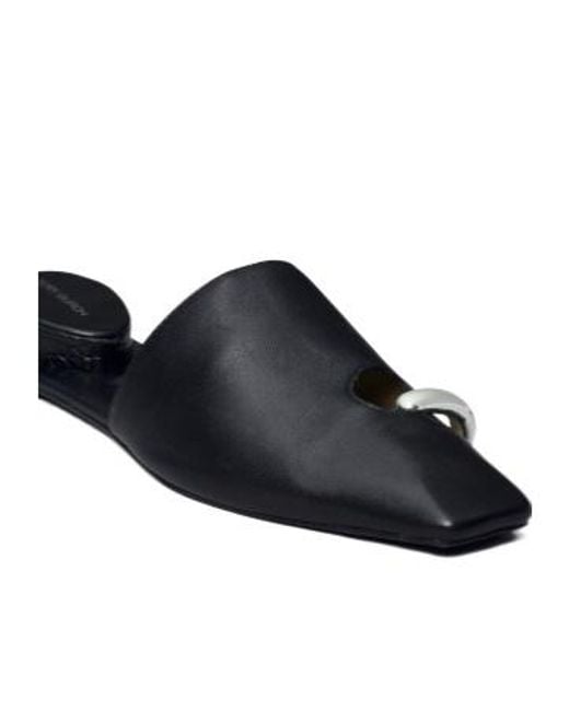 Tory Burch Black Pierced Leather Slippers for men