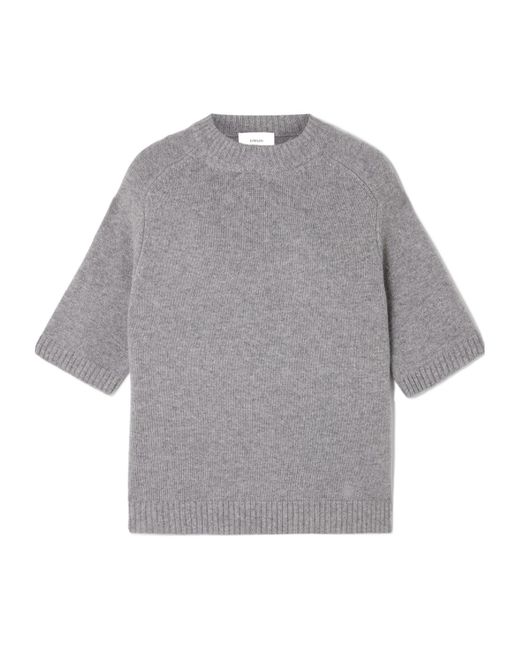 Loulou de Saison Gray Short-Sleeved Cashmere Knitwear