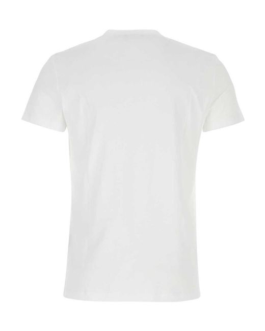 Balmain White Logo-Print Detail T-Shirt for men