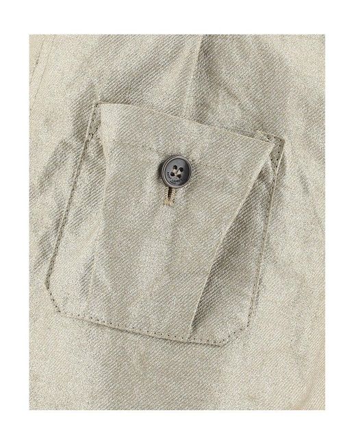 Saint Laurent Natural Belted Cargo Shorts