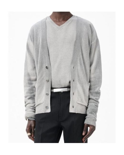Our Legacy Gray V-Neck Long Sleeve Jumper for men