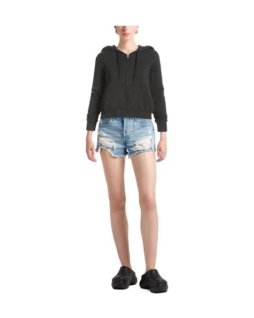 MM6 by Maison Margiela Black Solidcolor Hooded Track Jackets