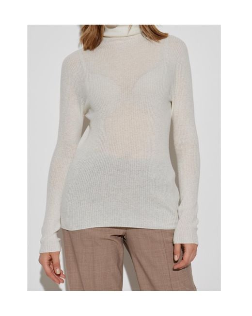 Fabiana Filippi White Turtleneck Knitted Jumper