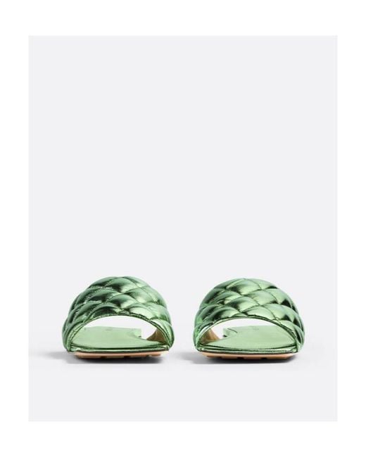Bottega Veneta Green Padded Flat Sandals
