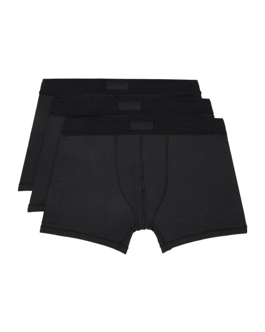 Skims Black Logo Boxer Briefs Three-Pack for men