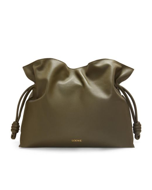 Loewe Green Large Flamenco Clutch