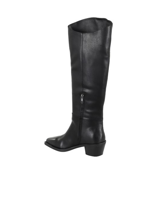 Ash Black Square Toe Boots