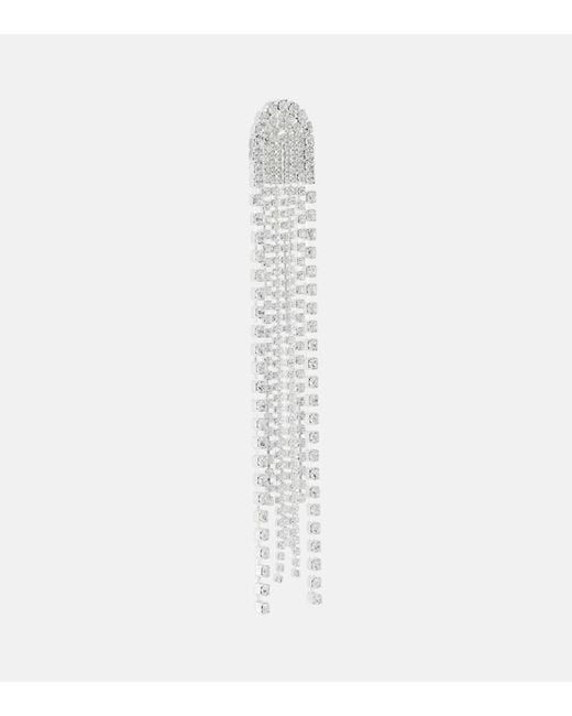 Magda Butrym White Crystal-Embellished Drop Earrings