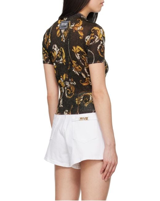 Versace Jeans White Couture Baroque Knitted T-Shirt