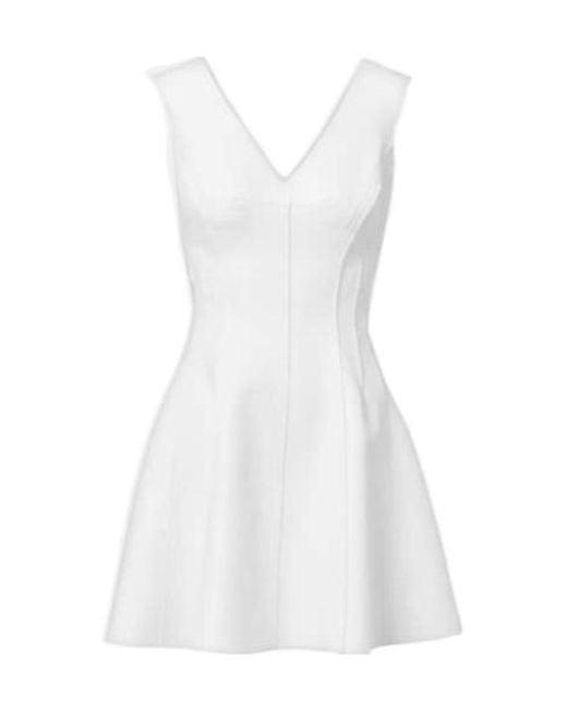Norma Kamali White Grace Faux Leather Minidress