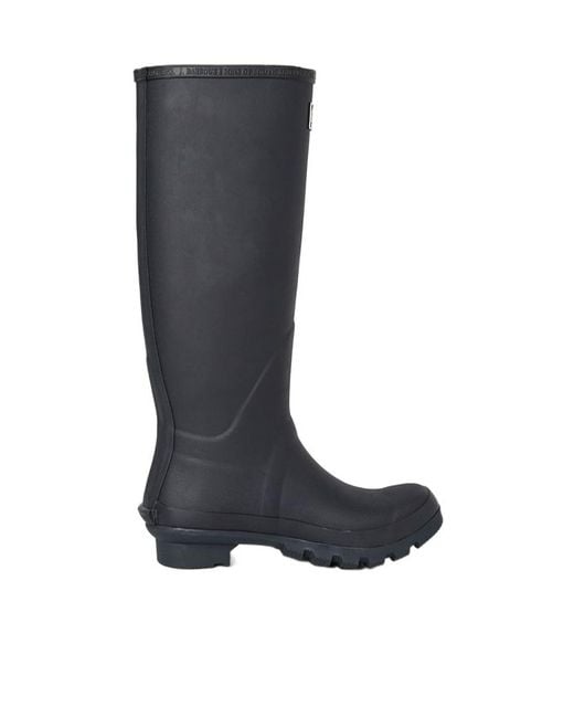 Barbour Black Logo Tall Rain Boots