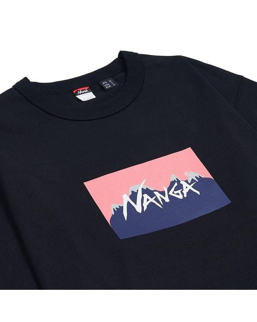 NANGA Blue Crew Neck T-Shirt for men