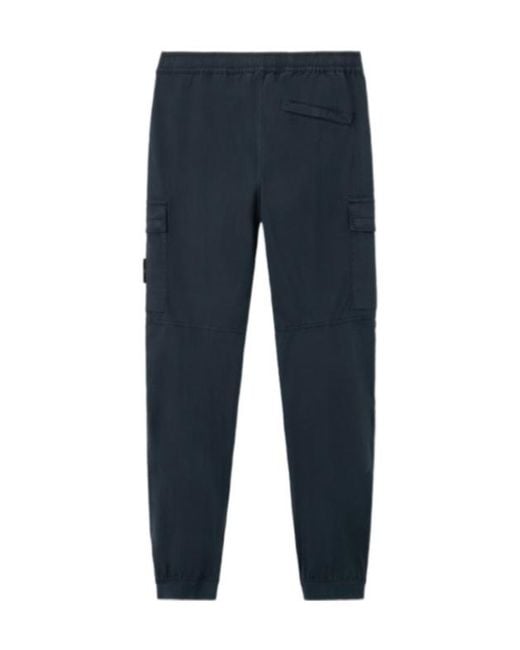 Stone Island Blue Regular-Tapered-Fit Cargo Pants With Drawstring Waistband for men