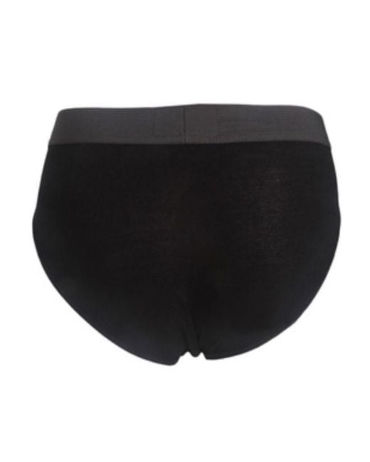 Emporio Armani Black Logo Waist-Edge Briefs Pants for men