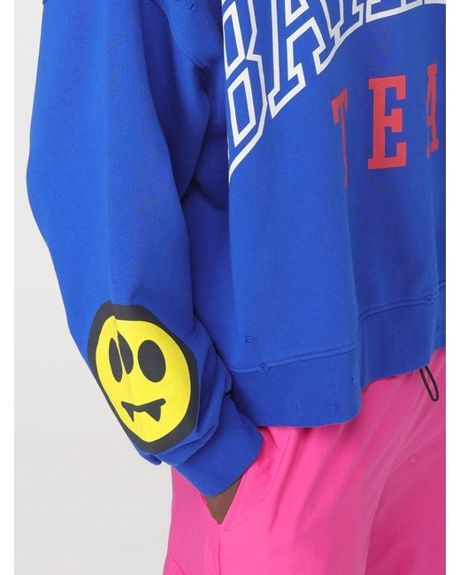 Barrow Blue Logo Logo Hooded Sweater for men
