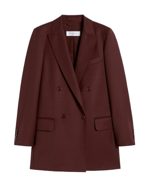 Max Mara Brown Double Breasted Button-Up Blazer