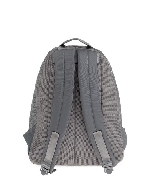 Issey Miyake Gray Geometric-Pattern Backpack for men