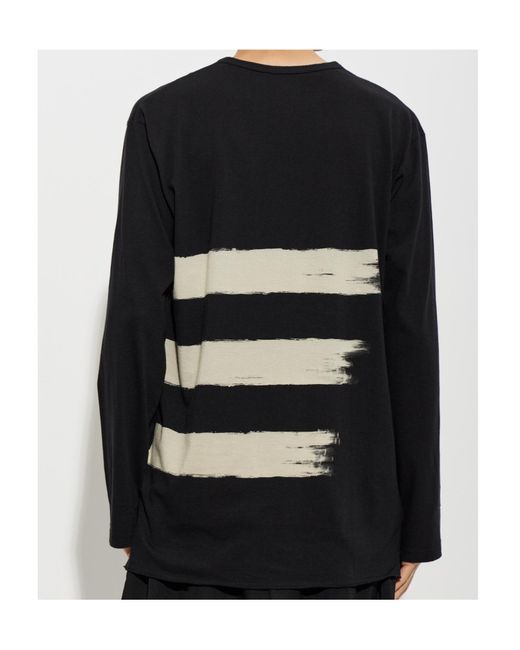 Yohji Yamamoto Black Crew Neck Long-Sleeved T-Shirt for men