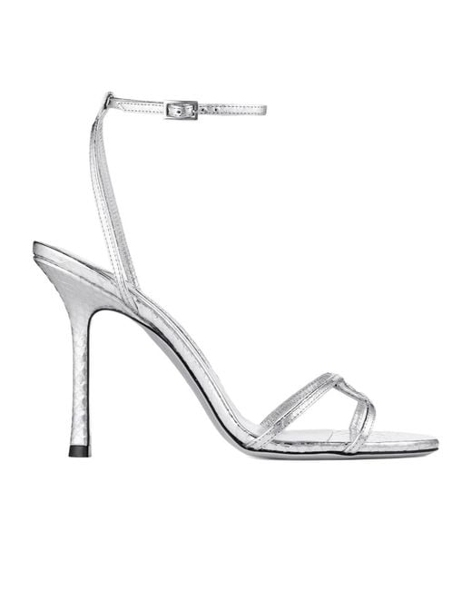 Jimmy Choo White 1998 Leo Ankle-Strap Heeled Sandals