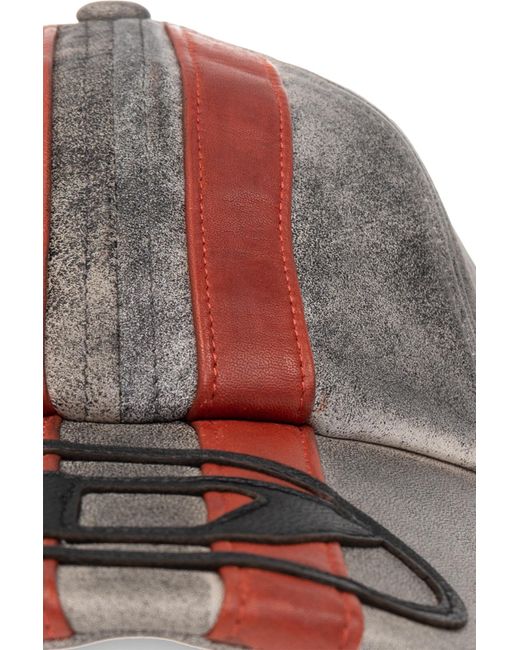 DIESEL Red C-Olav Curved Peak Baseball Cap for men