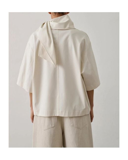 Soeur White Scarf Pattern T-Shirt