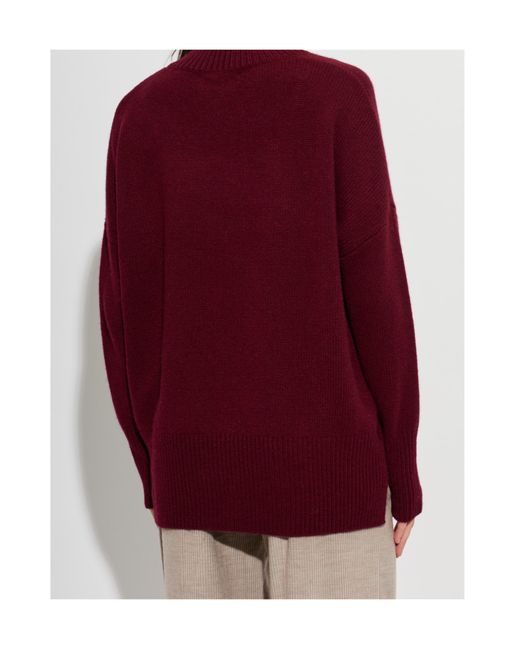 Lisa Yang Red Heidi Ribbed Turtleneck Knitted Sweater