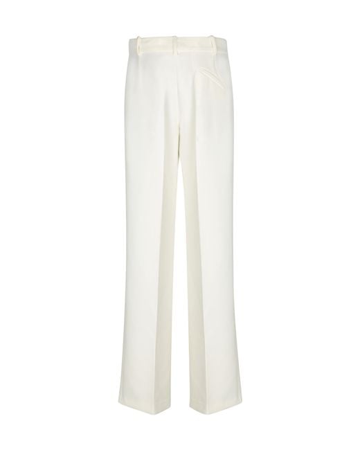 FEDERICA TOSI White Pleated Wide-Leg Pants