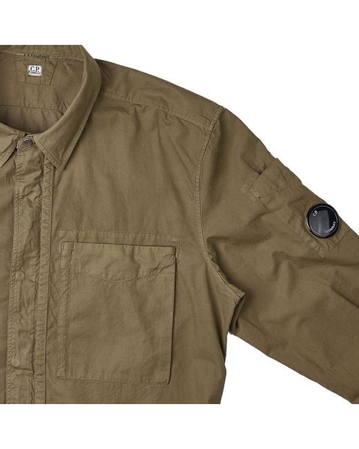 C P Company Green Lens-Detail Long-Sleeve Shirt for men