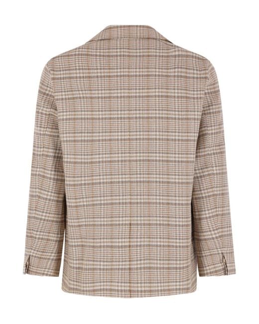 Auralee Brown Checked Buttoned Shirt Jacket for men