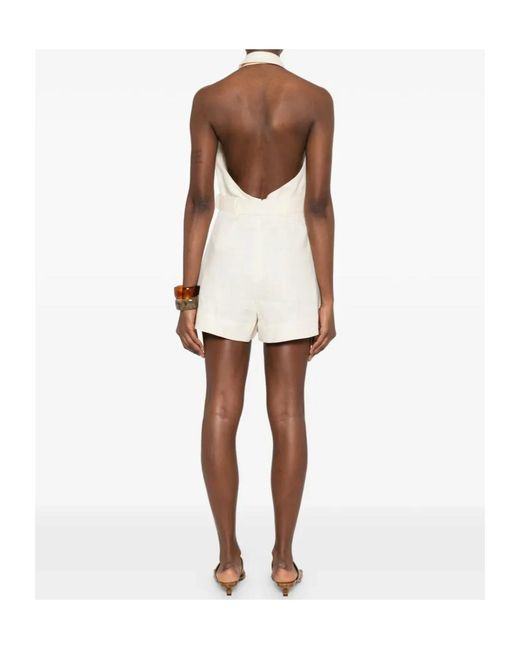 Zimmermann White Belted Collar Playsuit