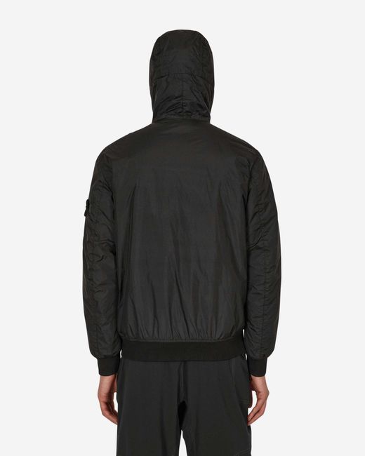 Stone Island Black Compass-Patch Windbreaker Jacket for men