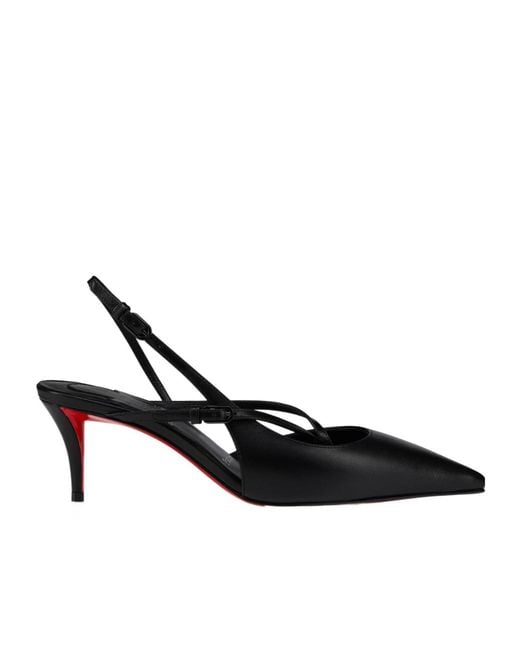 Christian Louboutin Black Twistissimo Leather Slingback Pumps 60