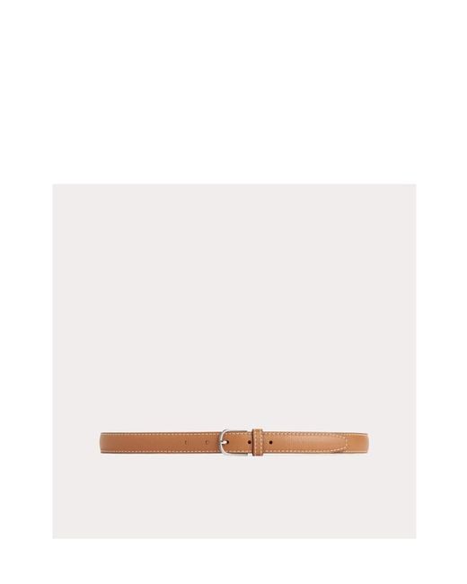 Totême  White Totême Logo Detailed Buckled Belt