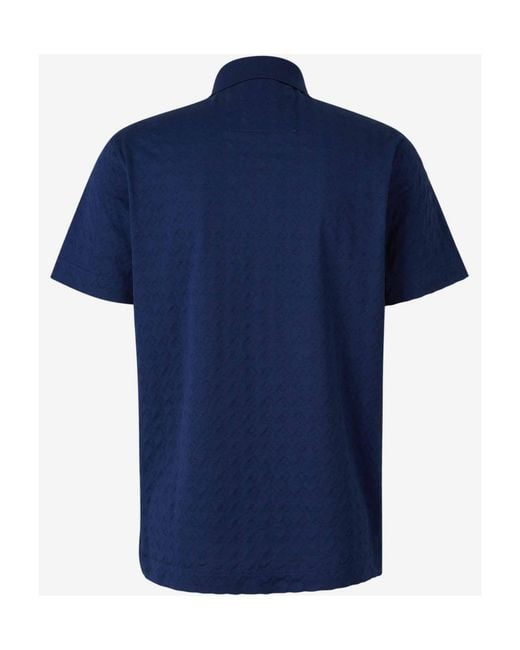 Givenchy Blue 4G-Jacquard Short-Sleeved Polo Shirt for men