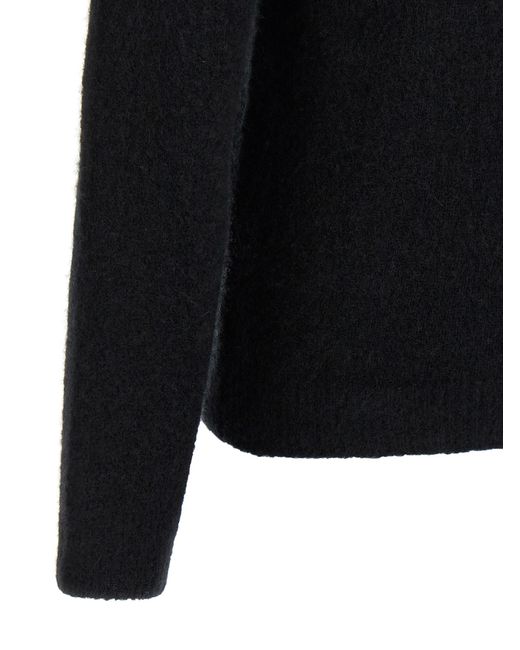 Roberto Collina Black Crew-Neck Cashmere Sweater