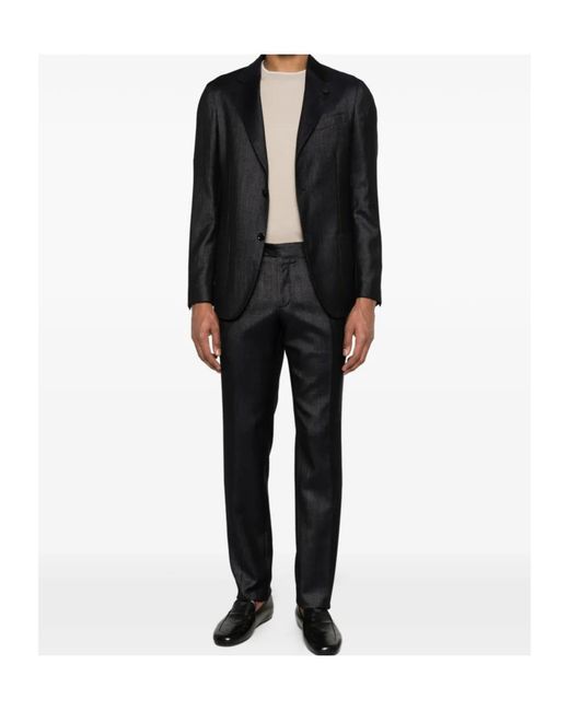 Lardini Black Single-Breasted Classic Suit for men