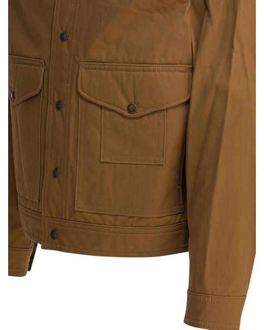 Junya Watanabe Brown Logo Snap Button Casual Jacket for men