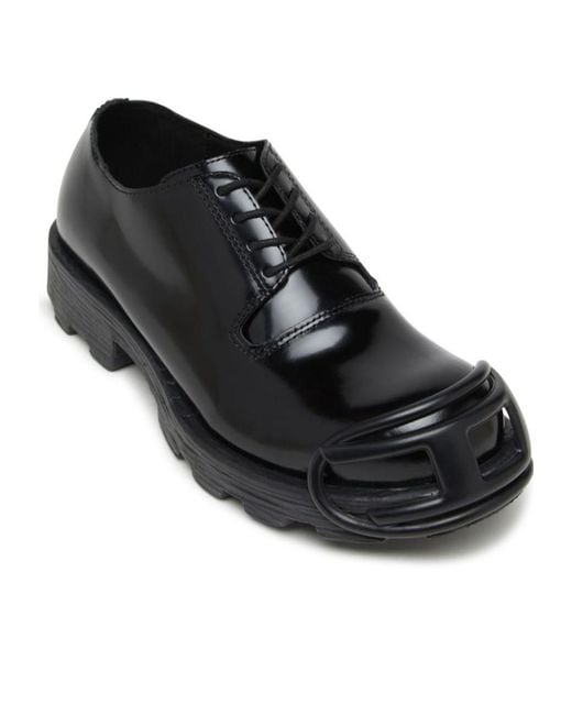 DIESEL Black D-Hammer Lace-Up Derby Shoes for men