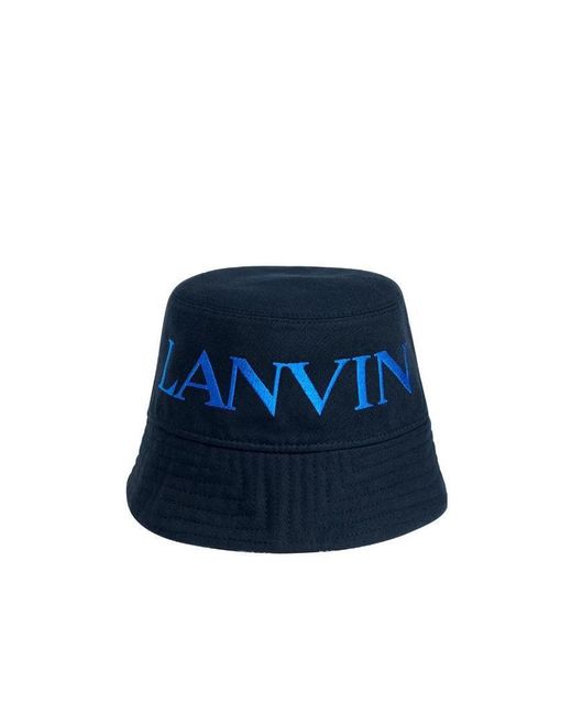 帽子 LANVIN CURB BUCKET HAT 62 Lanvin Reversible Bucket Hat navy Blue Logo Black Monogram